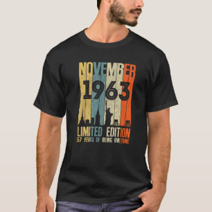 T-shirt Novembre 1963 T 57 Ans 1963 Cadeau d'anniversaire