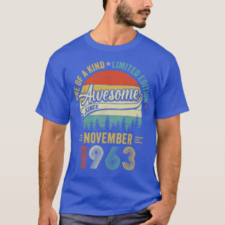 T-shirt Novembre 1963 Vintage 60 Ans Retro 60e Birt