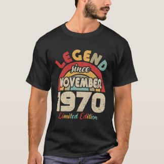 T-shirt Novembre 1970 Légende depuis novembre 1970