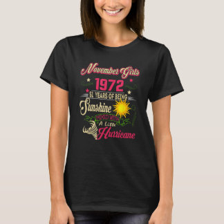 T-shirt Novembre 1972 51e anniversaire Novembre Fille 1972