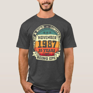 T-shirt Novembre 1987 35e Anniversaire Cadeau 35 Ans D'Êtr