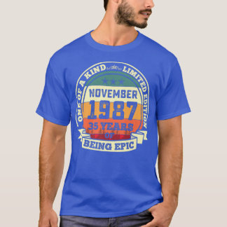 T-shirt Novembre 1987 35e Anniversaire Cadeau 35 Ans D'Êtr