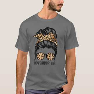 T-shirt Novembre Fille Messy Bun Cheveux drôle Anniversair