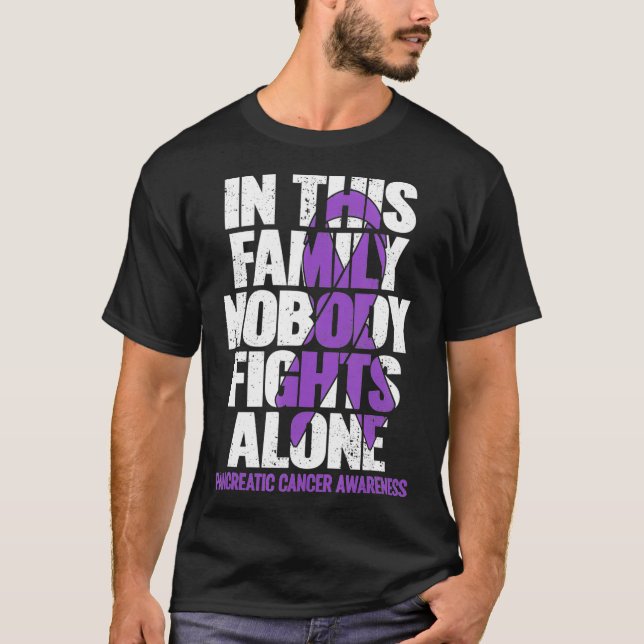 T-shirt Novembre Nous Portons Violet Famille Cancer Pancré (Devant)
