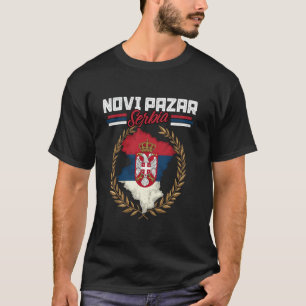 T-shirt Novi Pazar Serbie Voyage Drapeau Serbe Carte Srbij