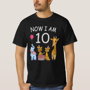 T-shirt Now I, 10 ans d'âge 10 Birthday