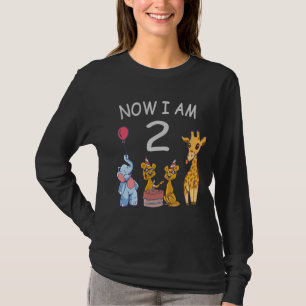 T-shirt Now I am 2 year old 2nd Birthday at the Zoo