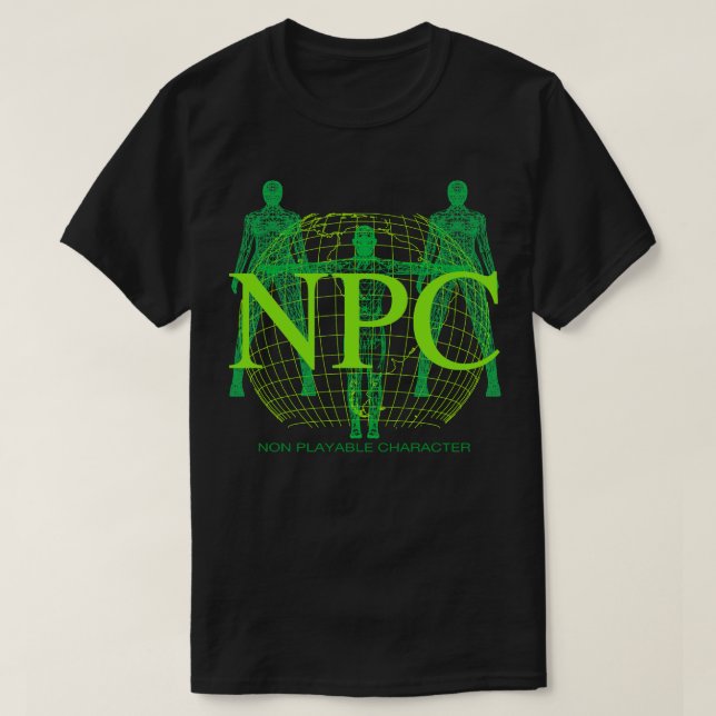 T-shirt NPC Retro Y2K Computer Graphic non jouable (Design devant)