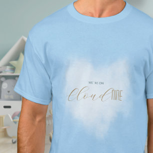 T-shirt Nuage 9 Ciel Bleu Baby Shower Papa Famille
