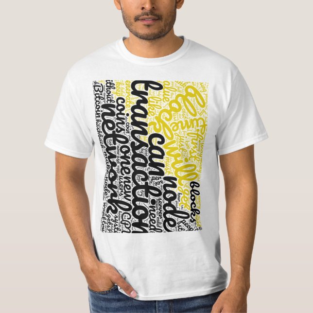 T-shirt Nuage de citations - Cursive (Devant)