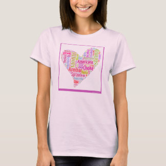 T-shirt Nuage de mot d'amour de Jiu-Jitsu par