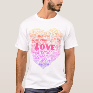 T-shirt Nuage de mots d'amour