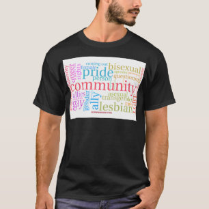 T-shirt Nuage de mots de la communauté arc-en-ciel LGBTQ+ 