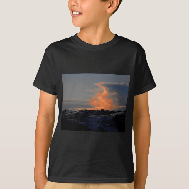 T-shirt Nuage de neige sur Newtown, Powys (Devant)