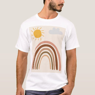 T-shirt Nuage de soleil arc-en-ciel, Dessin d'enfant, Art