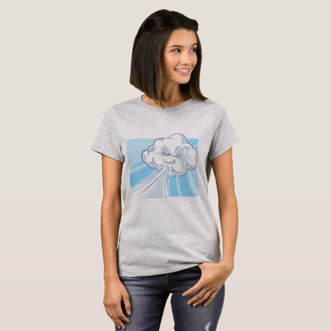 T-shirt Nuage de soufflement de vent (Devant entier)