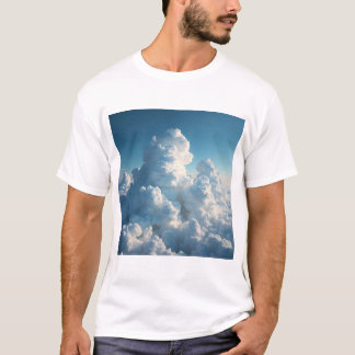 T-shirt Nuages bleu blanc