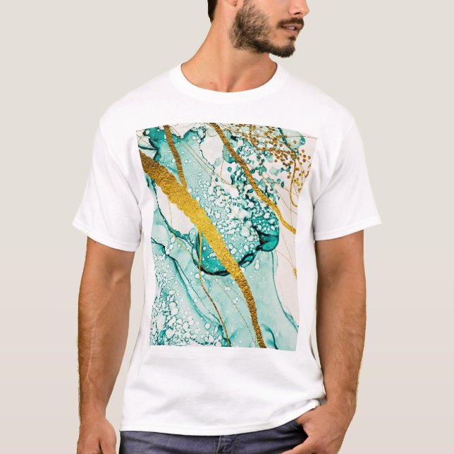 T-shirt Nuages d'art Abstraits : Encre translucide (Devant)