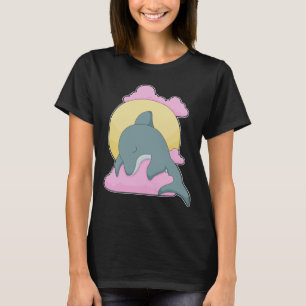 T-shirt Nuages de dauphin lune
