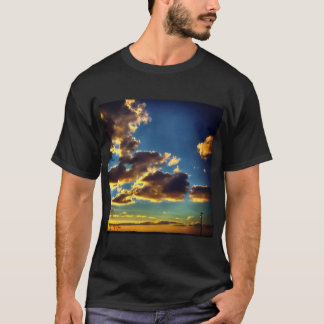 T-shirt Nuages orange avec coucher de soleil