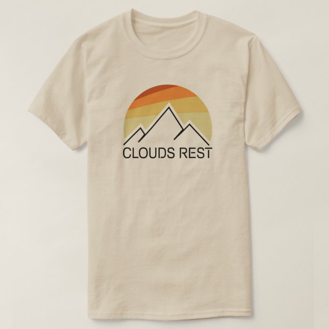 T-shirt Nuages Rest Mountain Yosemite Retro (Design devant)