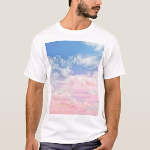 T-shirt Nuages roses Aquarelle : Ciel rayonnant.
