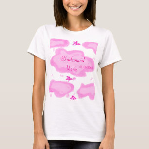 T-shirt nuages roses pastel stars bridesmaid girly moderne