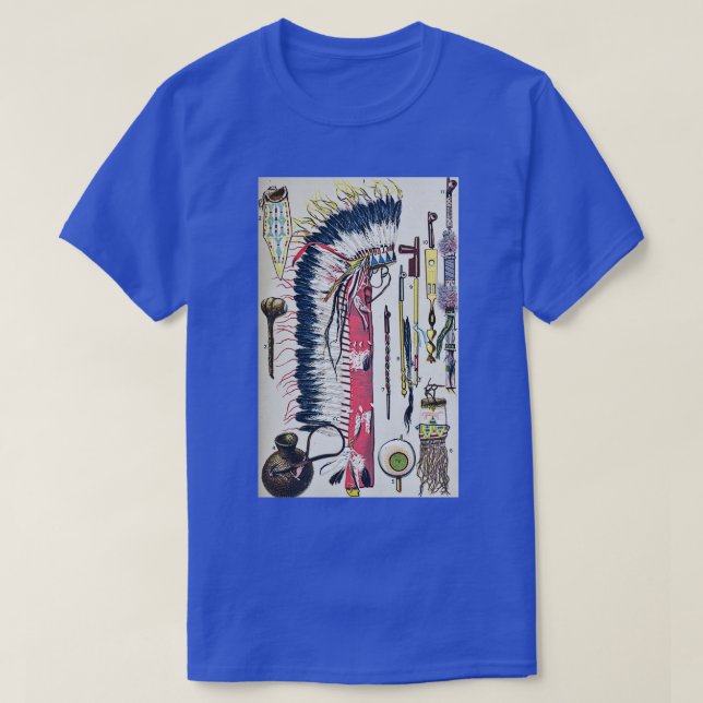 T-shirt Nuages rouges Plumes de guerre Bonnet Douglass Tab (Design devant)