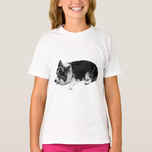T-shirt nuance de fourrure douce, corgi
