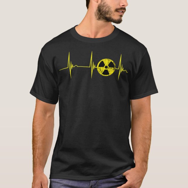 T-shirt Nuclear Radiation Heartbeat EKG Pulse Fallout Symb (Devant)
