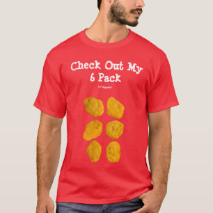 T-shirt Nuggets de poulet réels personnalisés Funny 6 pa
