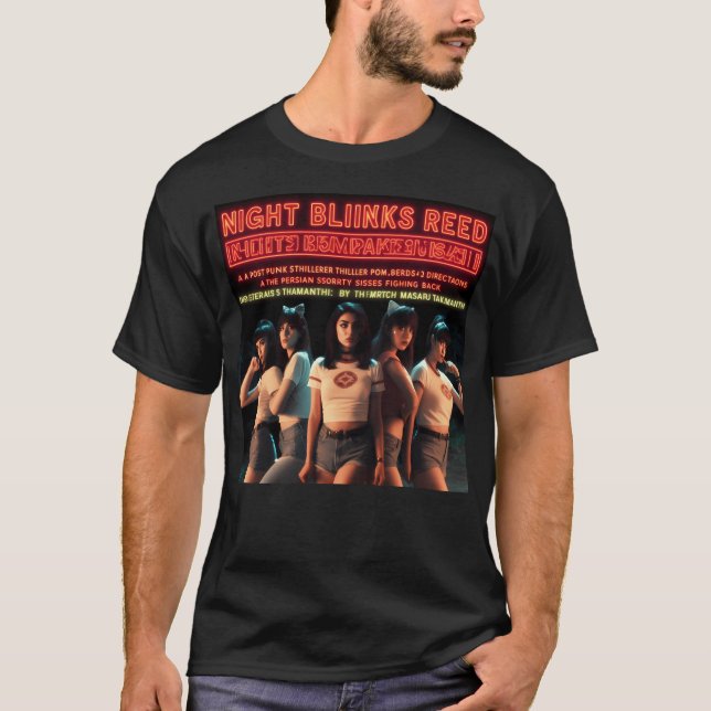 T-shirt Nuit Blinks Red (Night Bliinks Reed) (Devant)