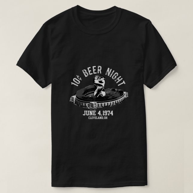 T-shirt Nuit de bière à dix cents Cleveland CLE Baseball (Design devant)