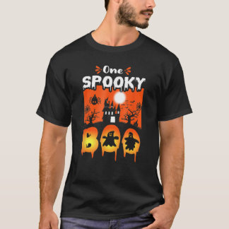 T-shirt Nuit du Château Hanté d'Halloween Sombre et Effray
