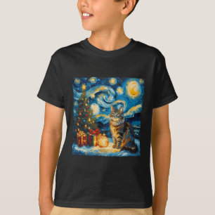 T-shirt Nuit étoile Noël norvégien Forêt Art Van Go