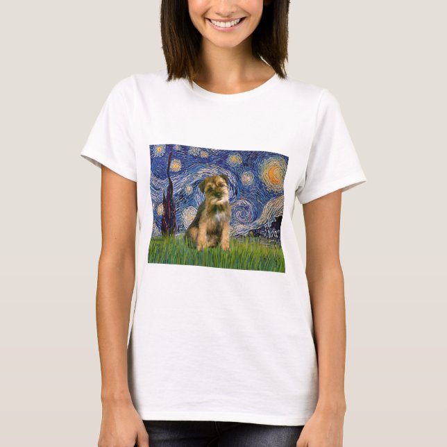 T-shirt Nuit étoilée - Bordure Terrier #1 (Devant)