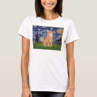 T-shirt Nuit étoilée - Chat tigré orange 46