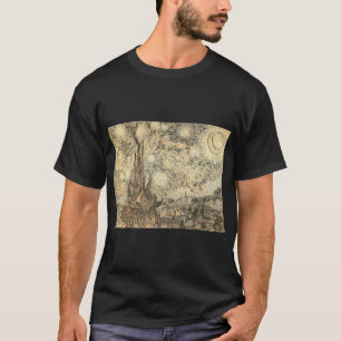 T-shirt nuit étoilée de Van Gogh dessinant le nig étoilé