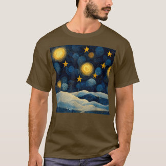 T-shirt Nuit étoilée van Gogh Lune Hiver C