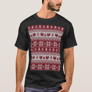 T-shirt Nuit, Noël, écureuils, motif vintage.