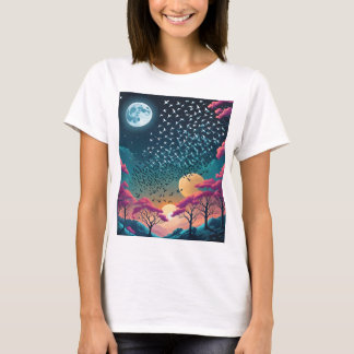 T-shirt Nuit rose d'automne