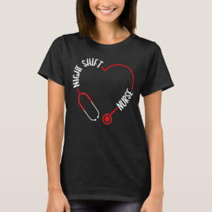 T-shirt Nuit Shift Infirmière Stethoscope Infirmière Appré