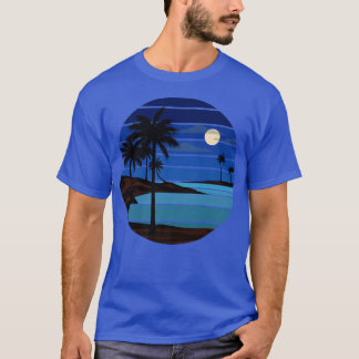T-shirt nuit sur la plage retro vintage265