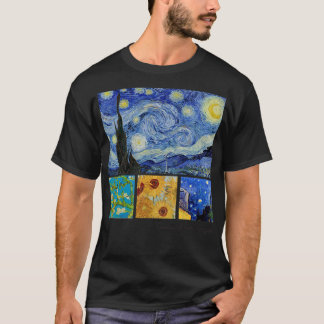 T-shirt Nuit Van Gogh Starry, Fleurs d'amandes, Fleurs de 