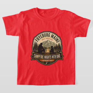 T-shirt Nuits de feu de camp de la fête des pères à Fryebu