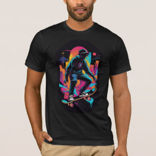 T-shirt Nuits de Neon : Graffiti Skateboarder Art