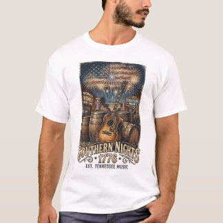 T-shirt Nuits du Sud 1776 Guitare Whiskey Nashville.
