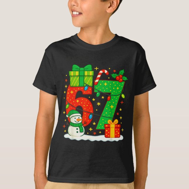 T-shirt Number 67 Meme Matching Christmas Couple 67 Six Se (Devant)