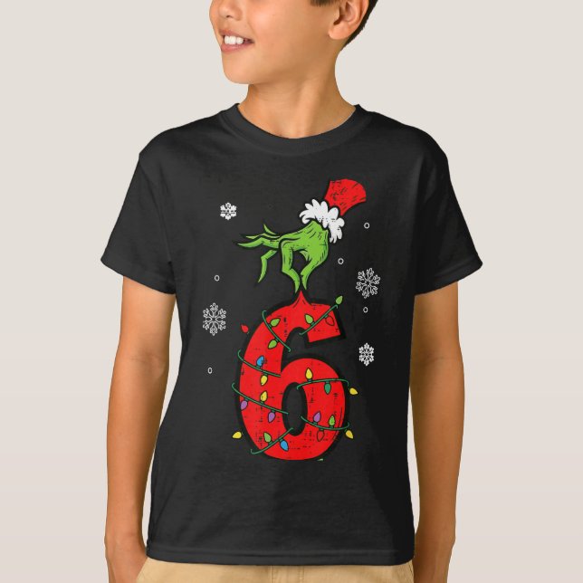 T-shirt Number 6 Matching 67 Meme 6 7 Christmas Boys Youth (Devant)