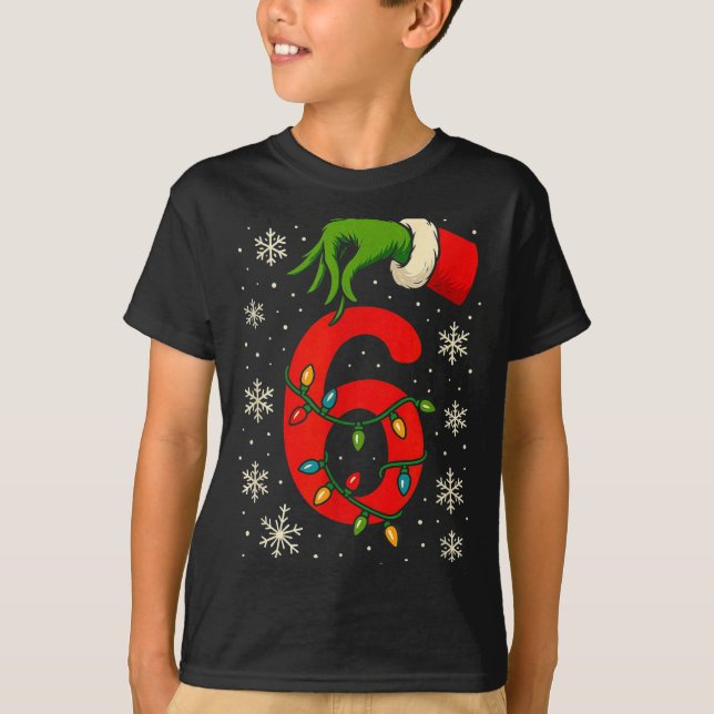 T-shirt Number 6 Matching Six Seven Meme Christmas Boys Yo (Devant)